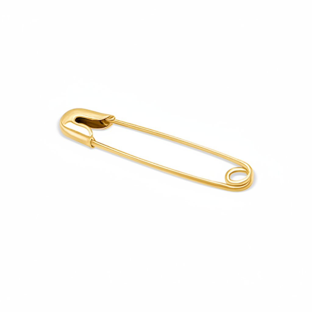 14k gold solid safety pin stud earring for kids
