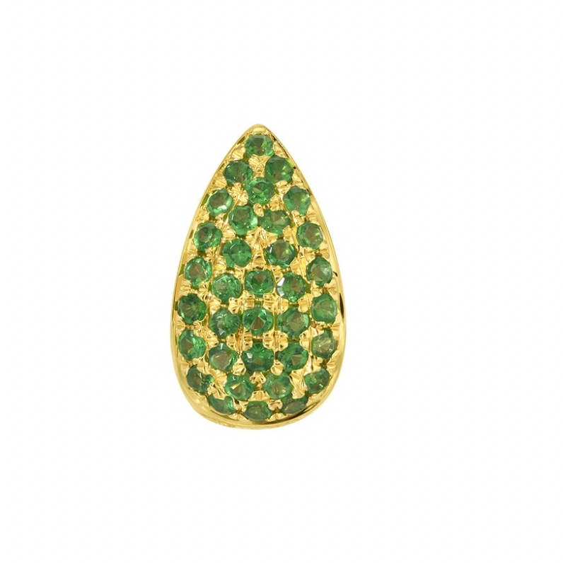 14k yellow gold diamond rondelle barrel pendant necklace tsavorites