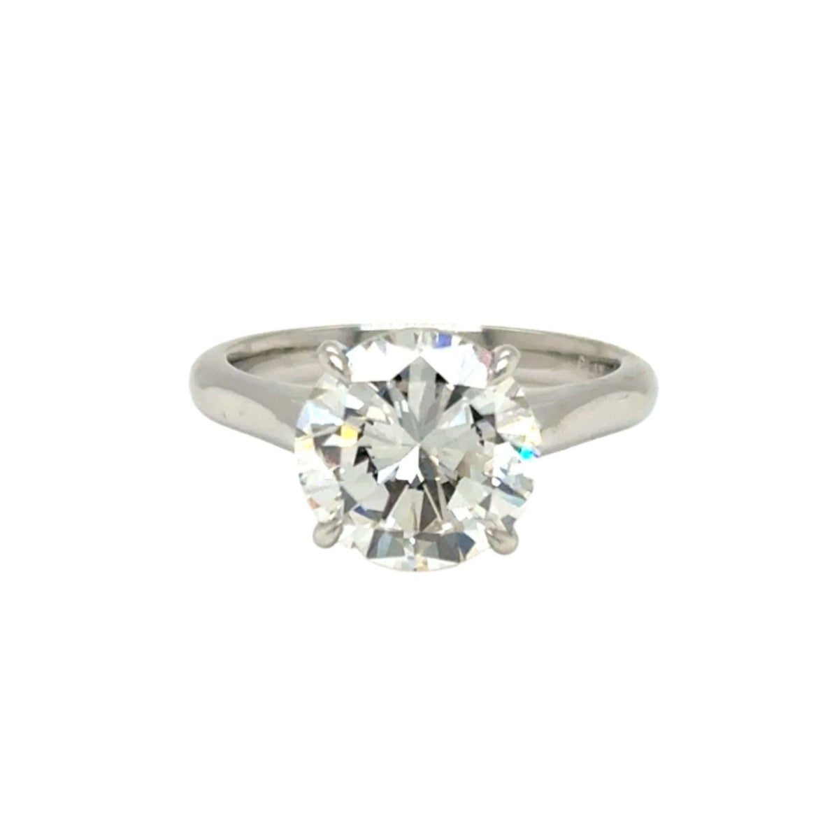 Platinum ring with 3.02 ctw GIA round diamond by Diamond Tales