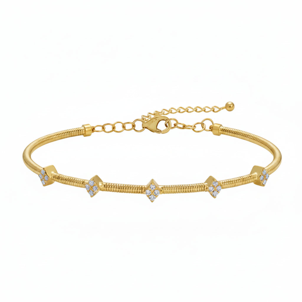 Diamond Open Bangle Bracelet 0.22 carats by Diamond Tales