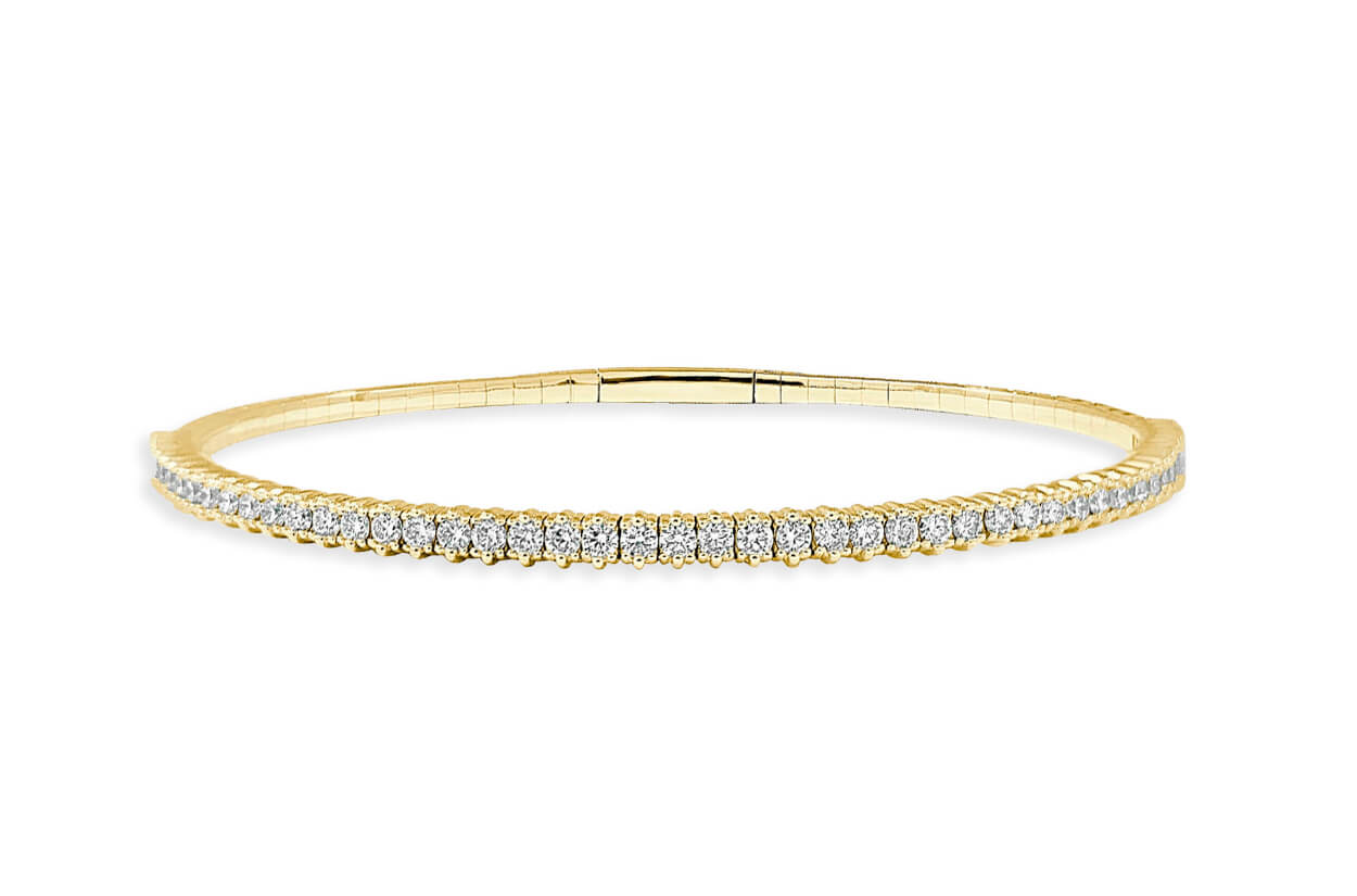 Bracelet 14kt Yellow Gold & Diamonds Bangle Tennis