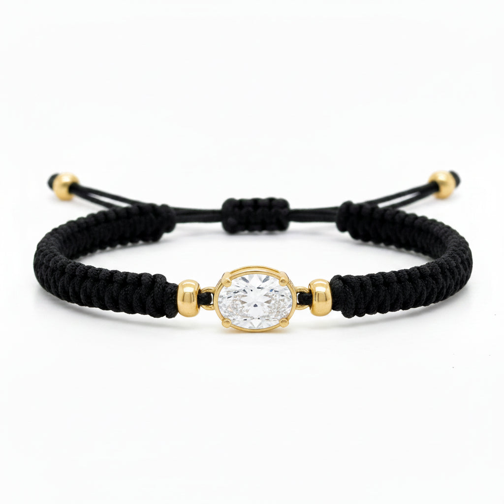 14k gold birthstone bracelet April diamond