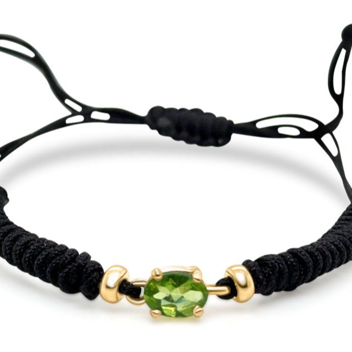 14k gold birthstone bracelet August peridot