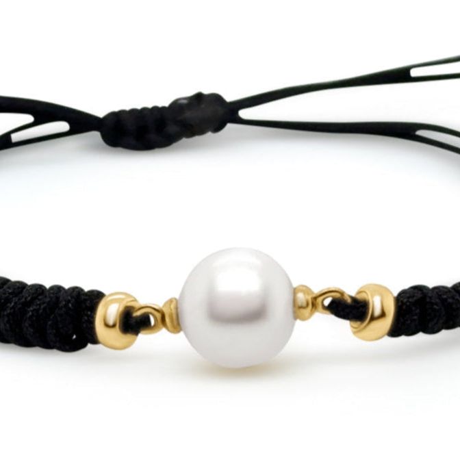 14k gold birthstone bracelet June pearl