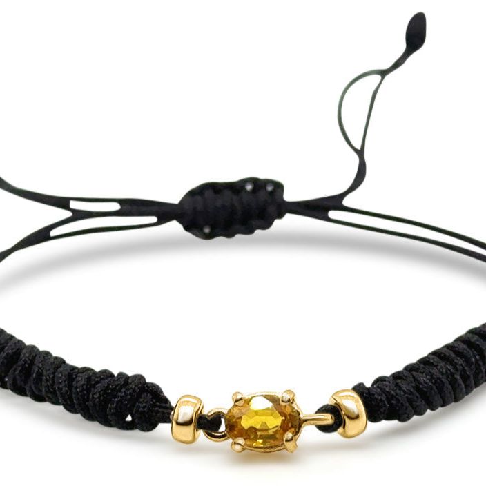 14k gold birthstone bracelet November citrine