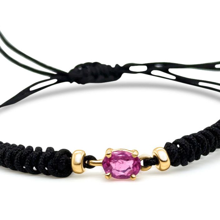 14k gold birthstone bracelet October tourmaline