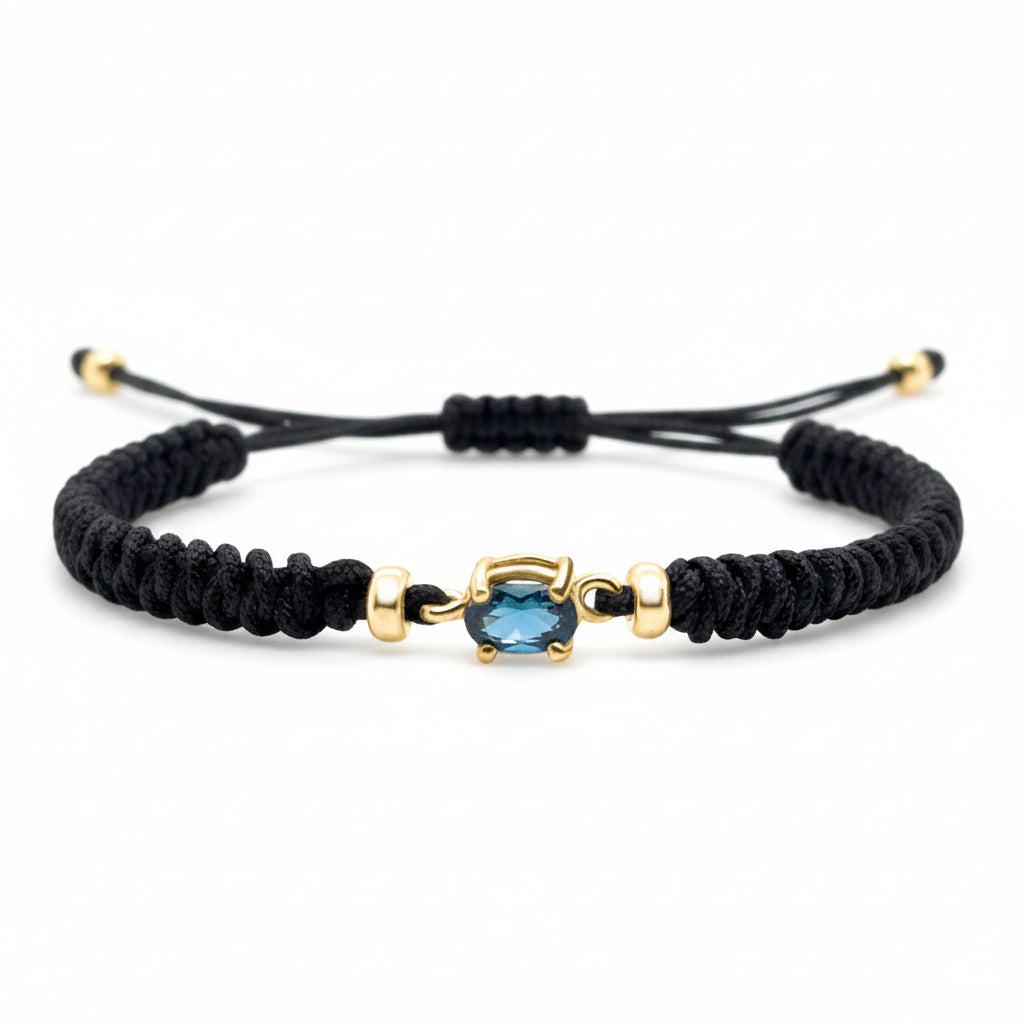 14k gold birthstone bracelet September sapphire