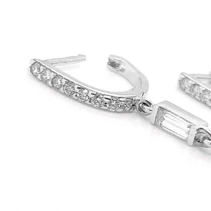 18k gold classic dangle earrings with mixed-cut diamonds