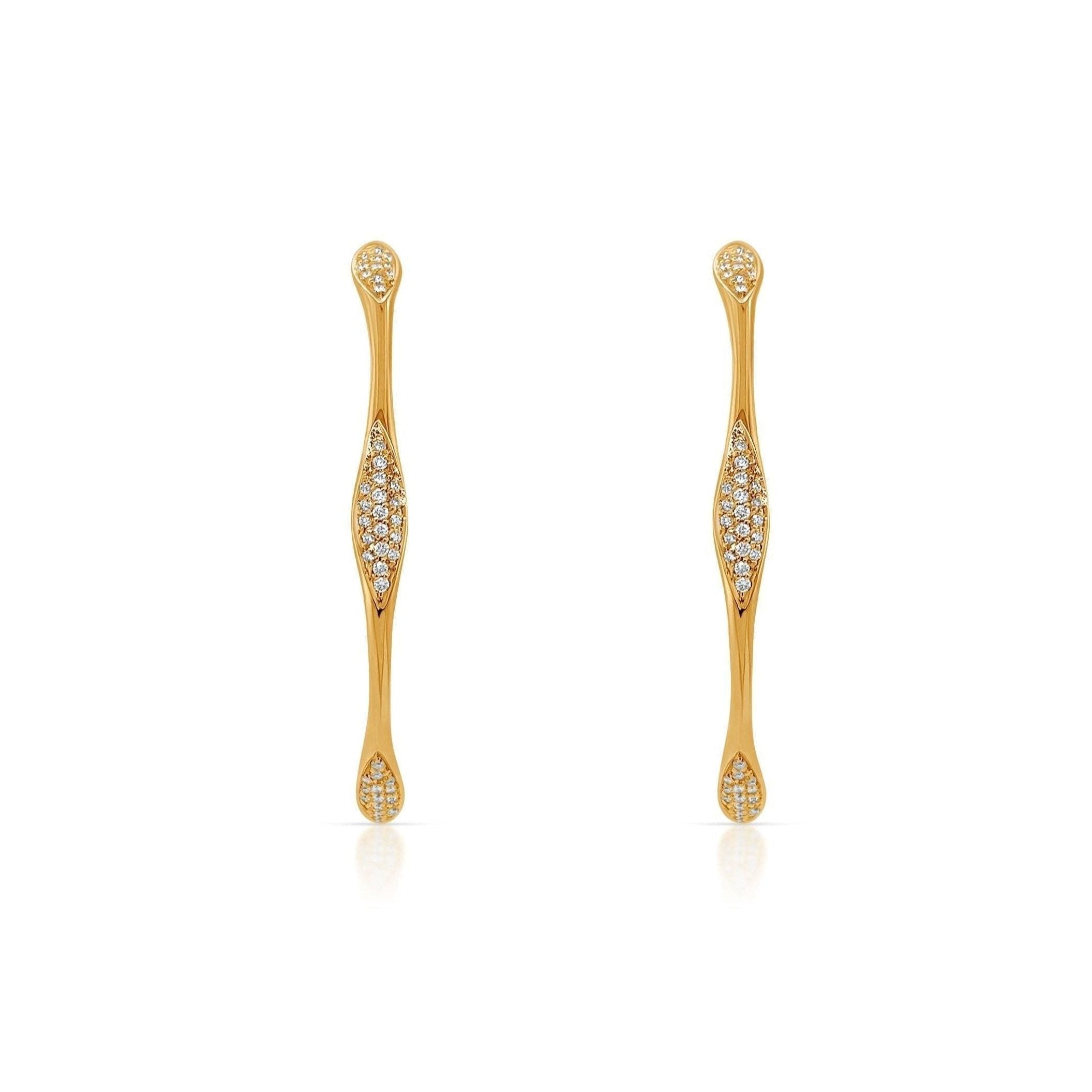 50mm 18k rose gold diamond hoop earrings with 0.50 carats