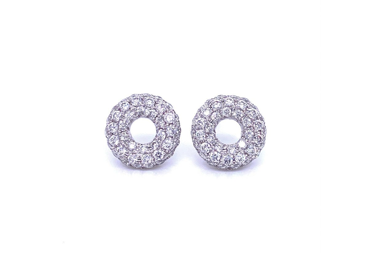 Earrings 18kt Gold Lifesavers & Diamonds - Diamond Tales Fine Jewelry
