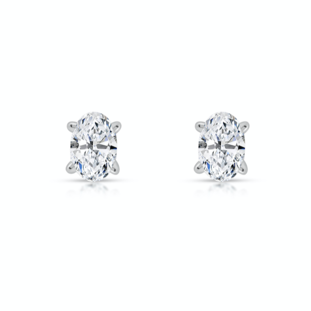 Oval gemstone earrings with removable diamond jackets in 18k gold – Diamond Tales