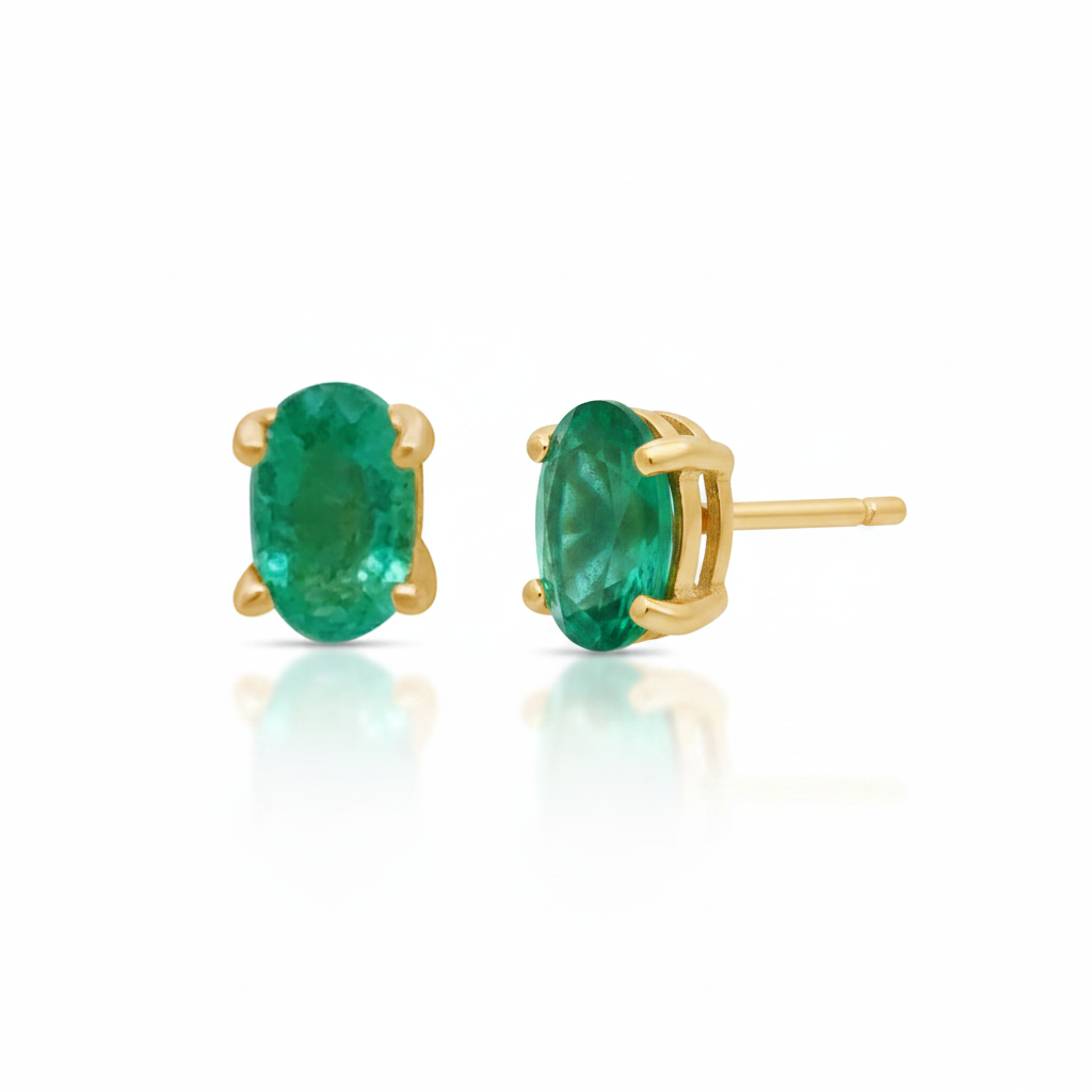 Oval gemstone earrings with removable diamond jackets in 18k gold – Diamond Tales