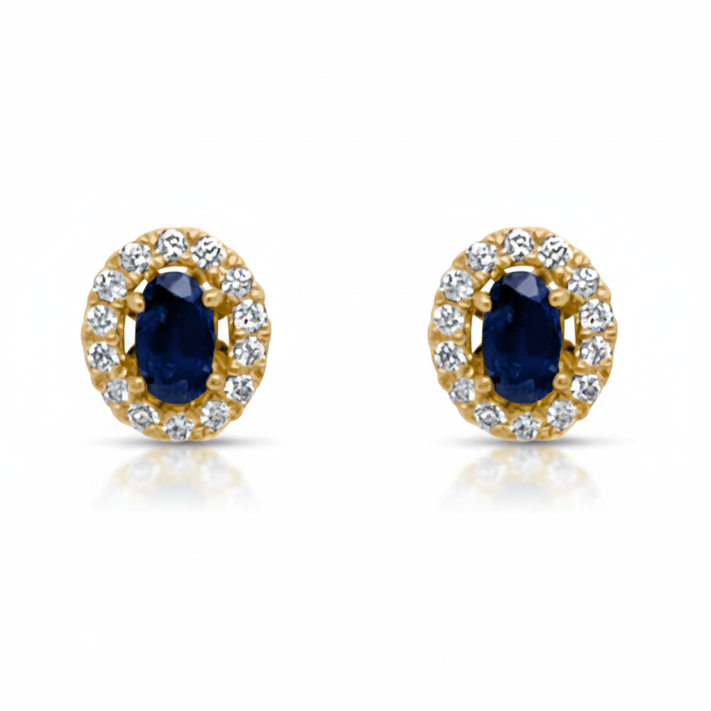 Oval gemstone earrings with removable diamond jackets in 18k gold – Diamond Tales