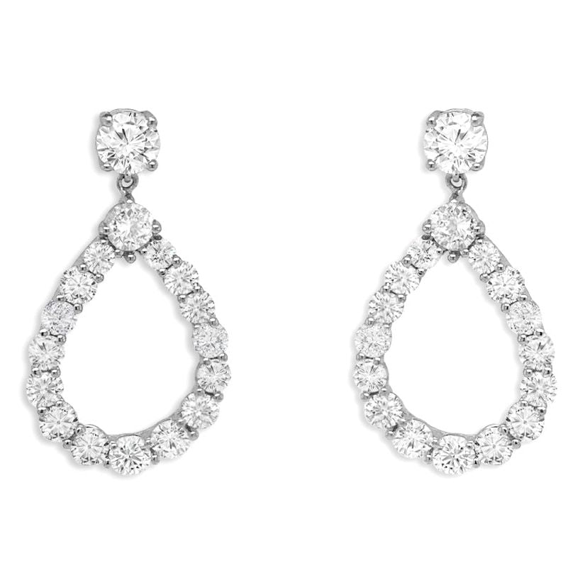 18k gold teardrop earrings with diamond accents