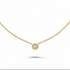 14k yellow gold necklace with 0.35 ctw central round brilliant diamond by Diamond Tales