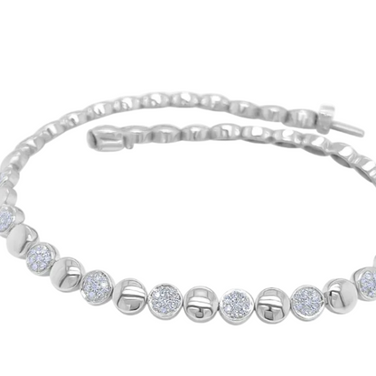 14k white gold bracelet with 147 round brilliant diamonds totaling 0.66 ctw by Diamond Tales