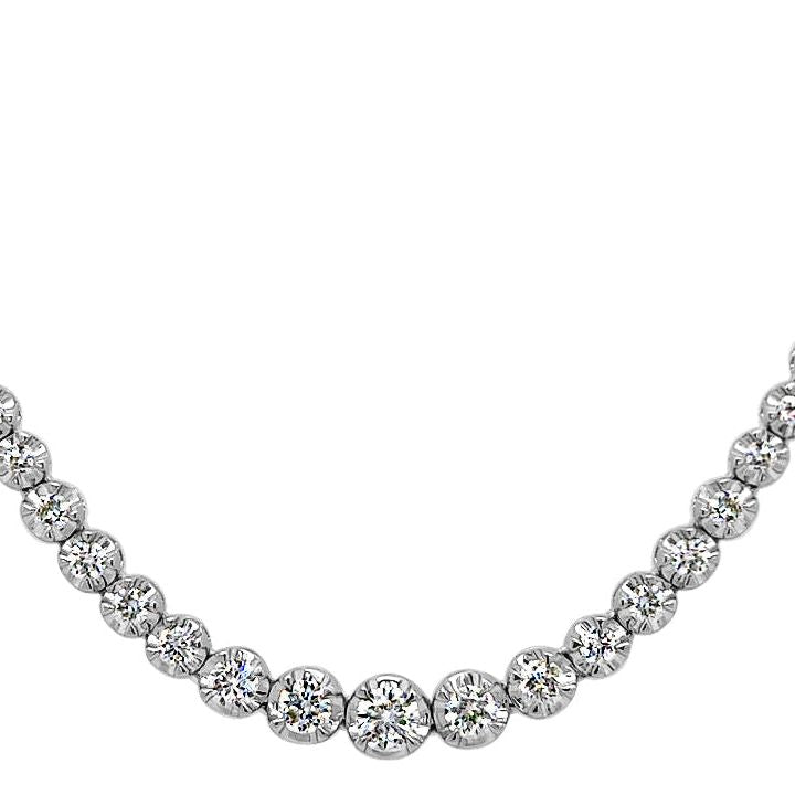 18k gold graduated diamond necklace with 1.75 ctw round brilliant diamonds by Diamond Tales