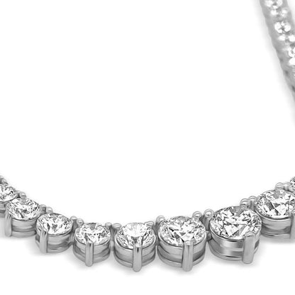 18k gold graduated diamond necklace with 13.19 ctw round brilliant diamonds by Diamond Tales