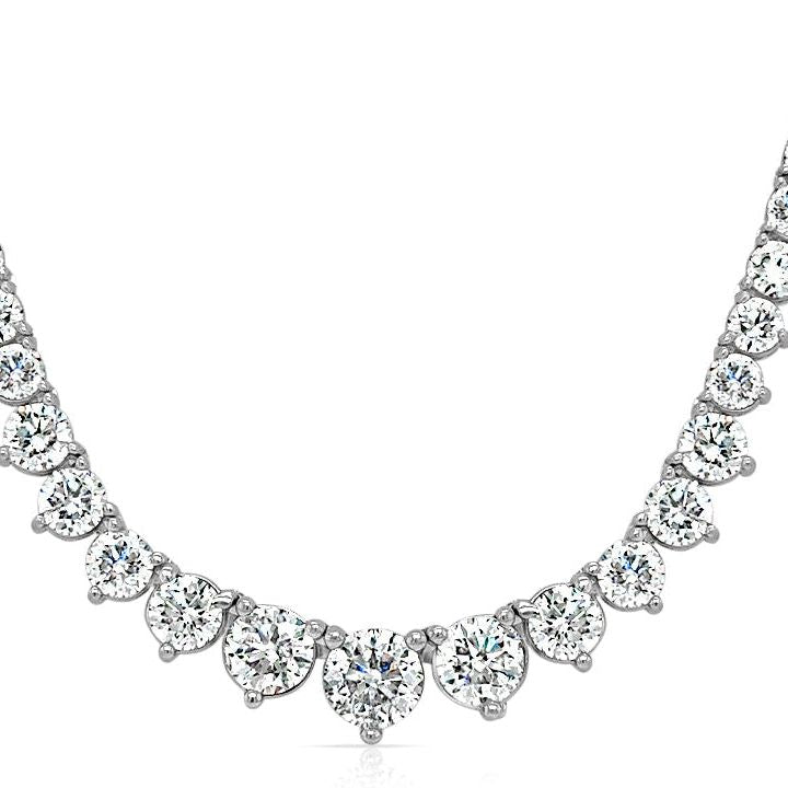 18k gold graduated diamond necklace with 13.19 ctw round brilliant diamonds by Diamond Tales