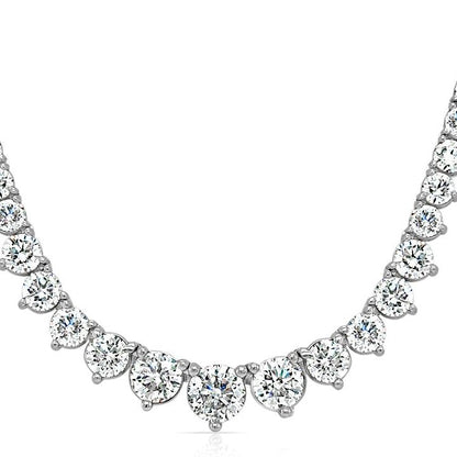 18k gold graduated diamond necklace with 13.19 ctw round brilliant diamonds by Diamond Tales
