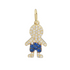 14k gold boy pendant with sapphires and natural diamonds