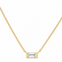 14k yellow gold necklace with a 0.20 ct emerald-cut diamond pendant