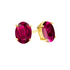 14k gold oval ruby mini stud earrings with 0.60 cts rubies