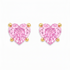 14k gold heart stud earrings with pink sapphires