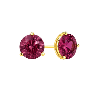 14k gold round tourmaline stud earrings with 0.51 cts tourmalines