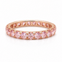 14k rose gold pink lab diamond eternity band with 1.61 ct round diamonds