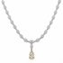 14k white gold necklace with fancy light yellow pear diamond pendant