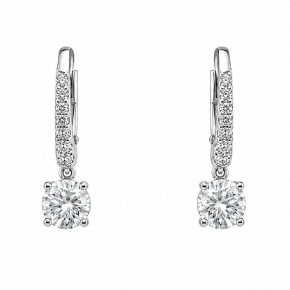 14k white gold lab diamond mini hoop earrings with 2.20 ct total lab grown diamonds
