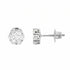 14k white gold round diamond cluster stud earrings with 0.45 cts natural diamonds