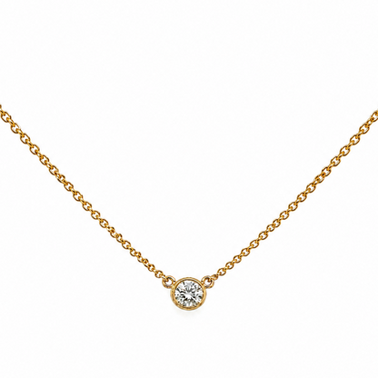 14k yellow gold pendant necklace with 0.12 ct natural diamond