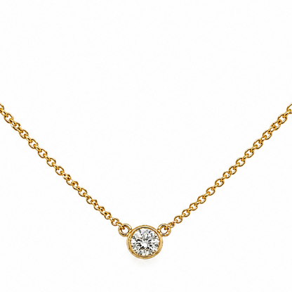 14k yellow gold pendant necklace with 0.14 ct natural diamond