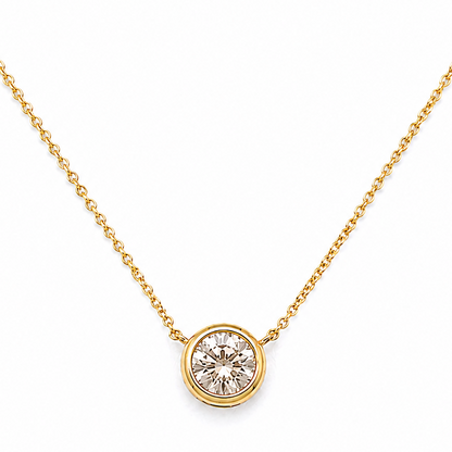 14k yellow gold pendant necklace with 0.85 ct natural diamond