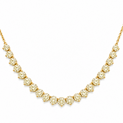 14k yellow gold tennis necklace with 12.66 ct fancy yellow diamonds