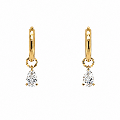 14k yellow gold lab diamond mini hoop earrings with 0.65 ct lab grown diamonds