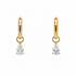 14k yellow gold lab diamond mini hoop earrings with 0.65 ct lab grown diamonds