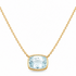 14k yellow gold pendant necklace with 1.82 ct natural aquamarine stone