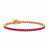 14k yellow gold tennis bracelet with 54 natural red rubies