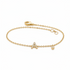 14k yellow gold bracelet with pave diamond initial letter on adjustable chain