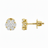 14k yellow gold round diamond cluster stud earrings with 0.45 cts natural diamonds