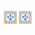 14k yellow gold sapphire and diamond halo stud earrings