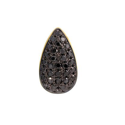 14k yellow gold diamond rondelle barrel pendant necklace black diamonds