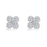 18k gold flower cluster stud earrings with 0.26 cts diamonds