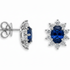 18k gold oval emerald and diamond stud earrings