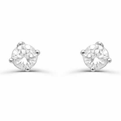 18k gold round diamond stud earrings with 0.26 cts natural diamonds