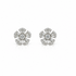 18k white gold five-petal stud earrings with 72 baguette and round diamonds, 0.67 ct