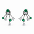 18k white gold triple ear jacket earrings with six tsavorites and 1.00 ct diamonds